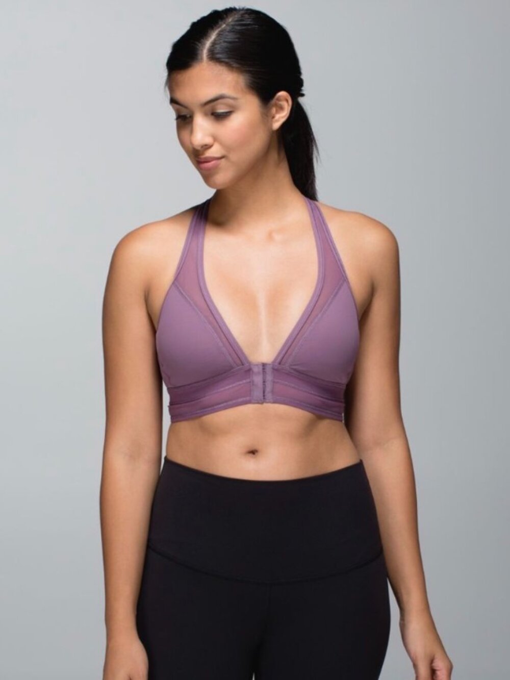 Lululemon Seek The Heat Bra Purple Fog Front Hooks Longline 10 - Picture 12 of 12